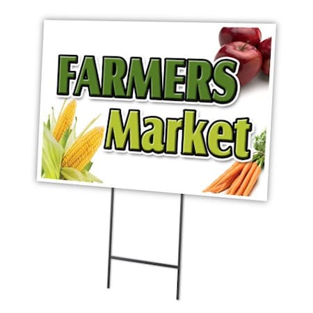 Signmission Farmers Market Yard Sign & Stake outdoor plastic coroplast window, C-1216 Farmers Market C-1216 Farmers Market